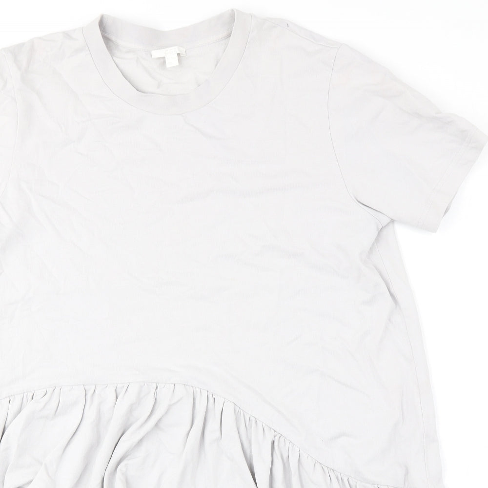 COS Womens Grey 100% Cotton Shirt Dress Size M Crew Neck Pullover