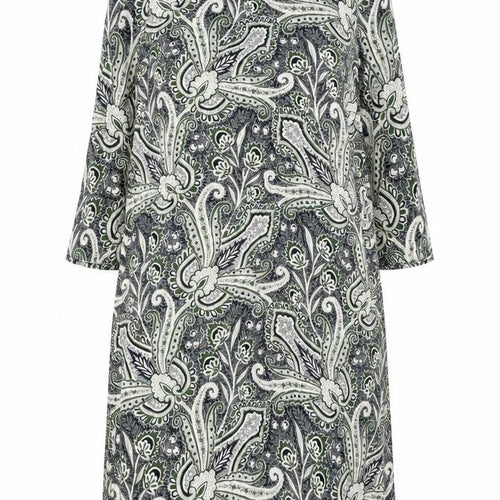 Topshop Womens Black Geometric Viscose A-Line Size 8 Round Neck Zip