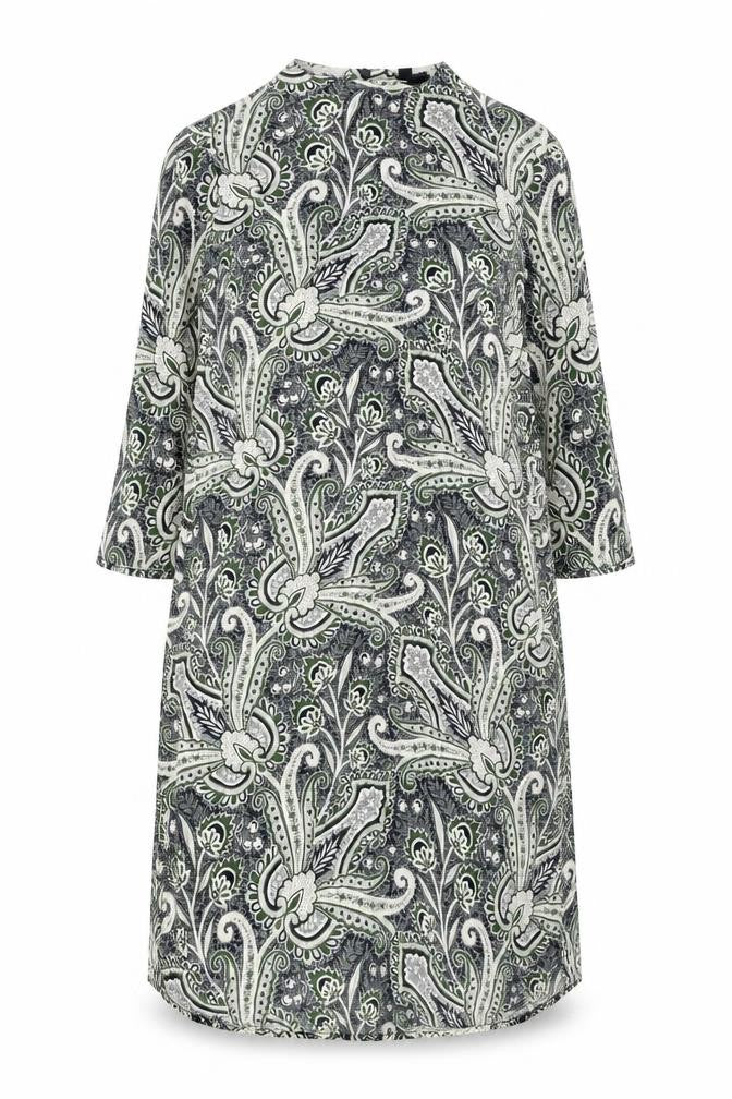 Topshop Womens Black Geometric Viscose A-Line Size 8 Round Neck Zip