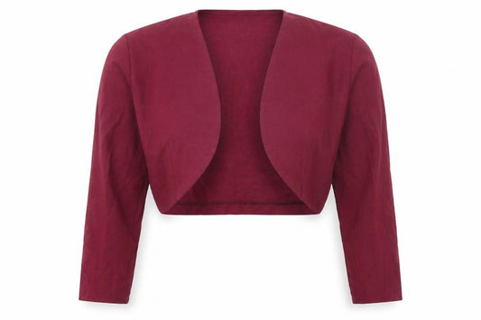 Front view of Preworn women’s red jacket, size UK 12