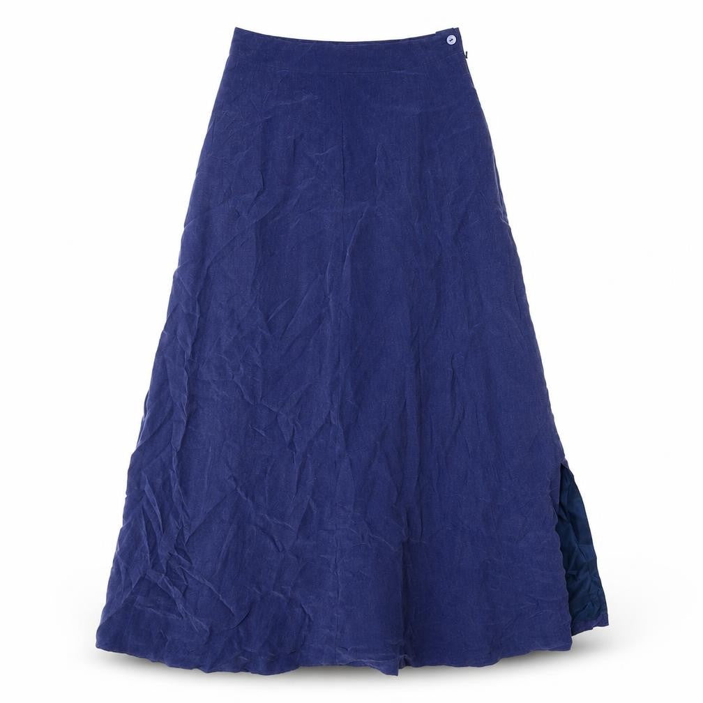 Lakeland Womens Blue Cupro Swing Skirt Size 8 Zip
