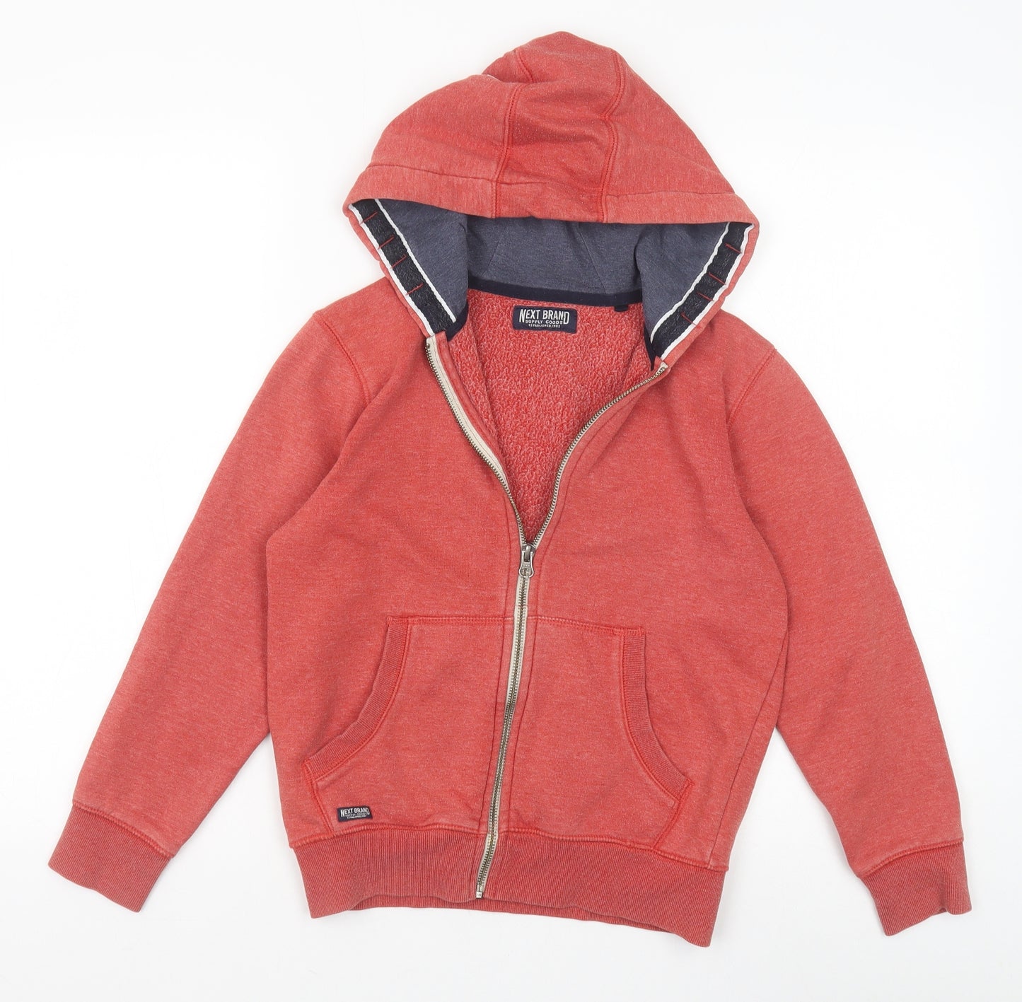 NEXT Boys Red Cotton Full Zip Hoodie Size 10 Years Zip