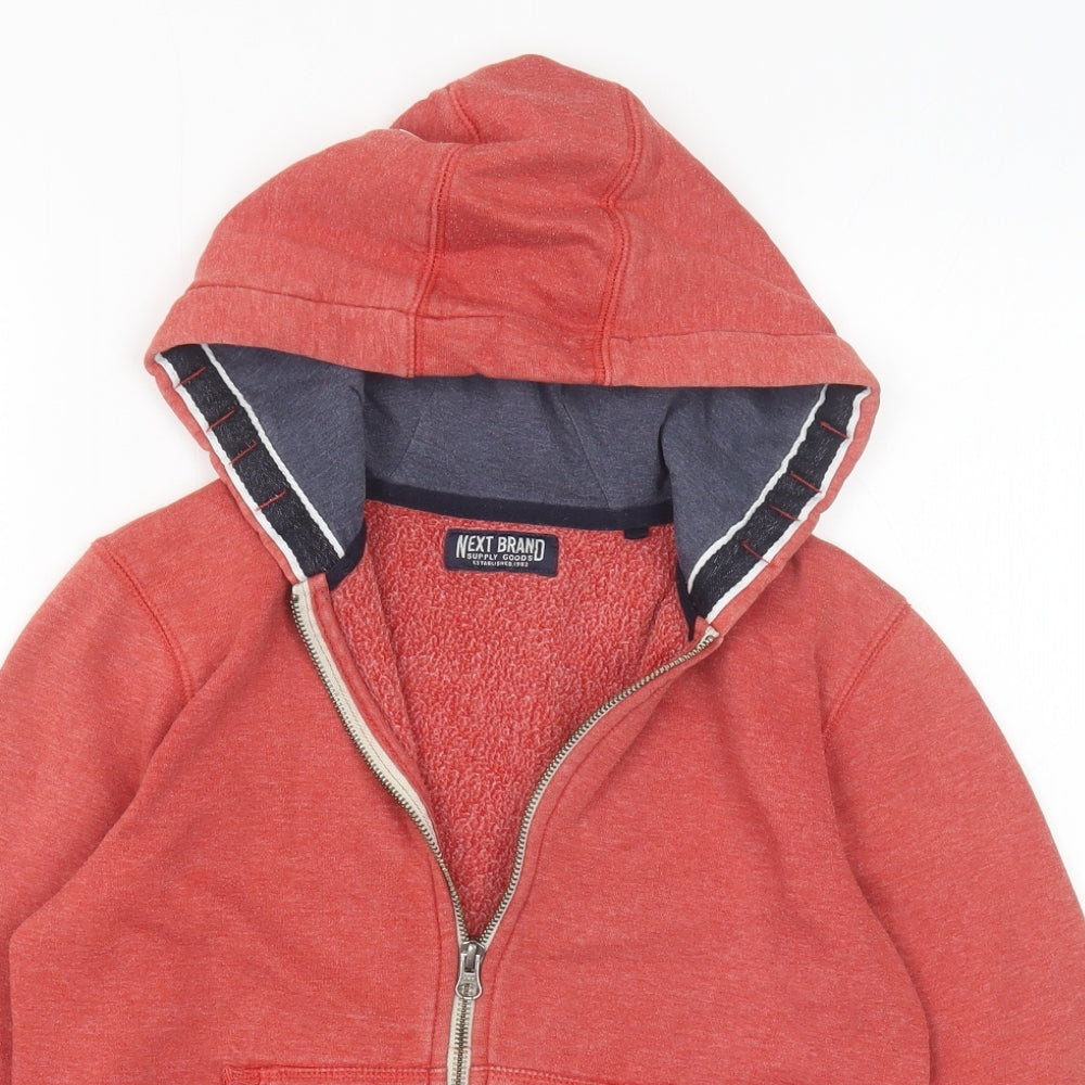 NEXT Boys Red Cotton Full Zip Hoodie Size 10 Years Zip