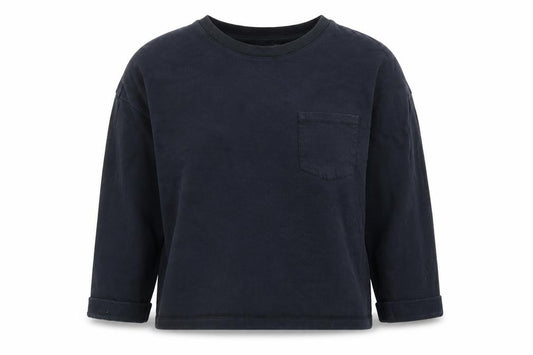 Front view of ASOS women’s black 100% cotton pullover sweatshirt, size UK 14, pullover