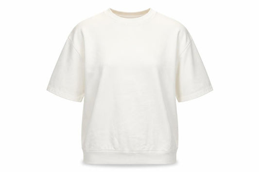Front view of ASOS women’s white cotton pullover sweatshirt, size M, pullover