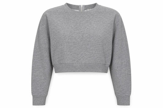 Front view of Divided women’s grey cotton pullover sweatshirt, size S, zip