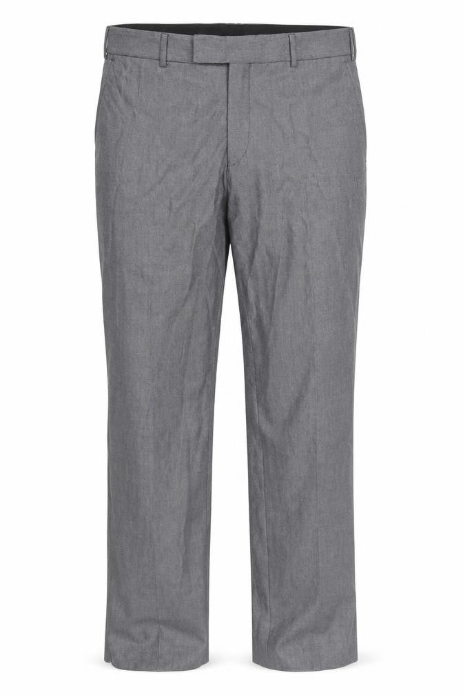 Preworn Mens Grey Polyester Dress Pants Trousers Size 36 in Regular Zip