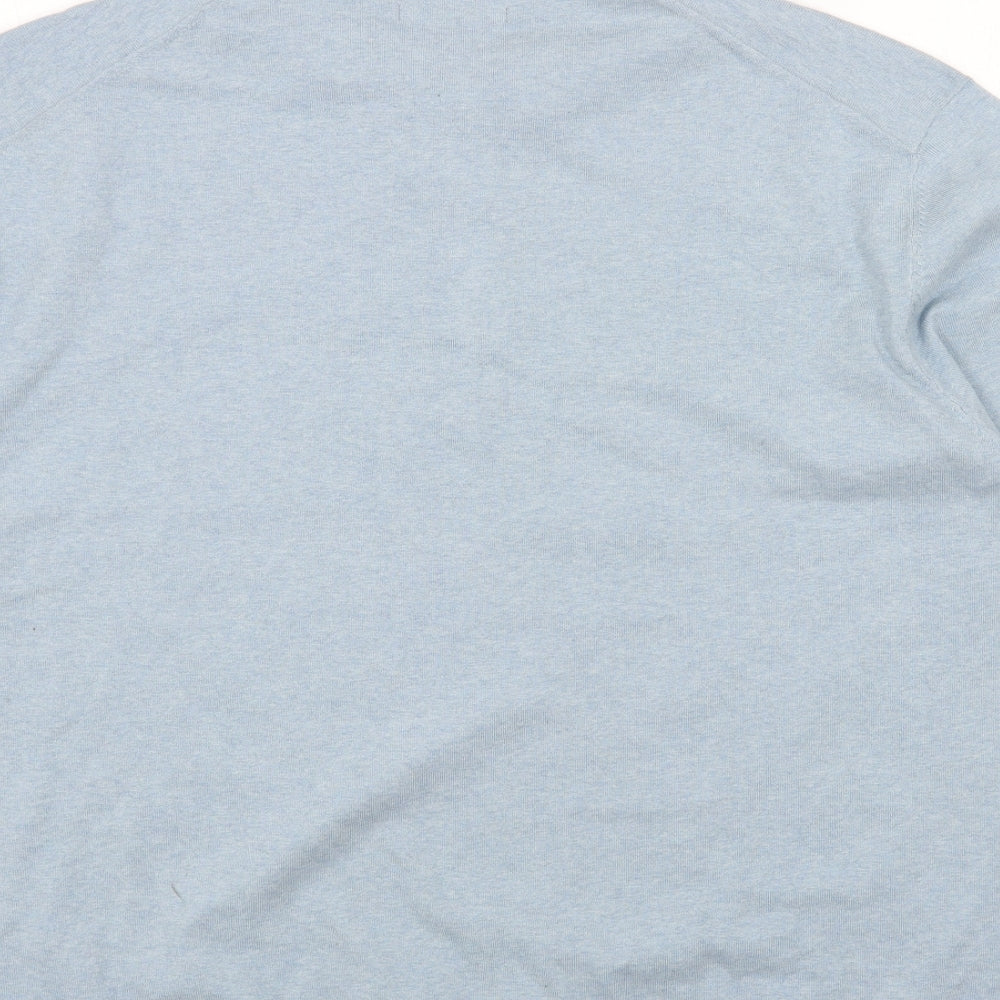 Marks and Spencer Mens Blue Cotton Polo Size 3XL Collared Button