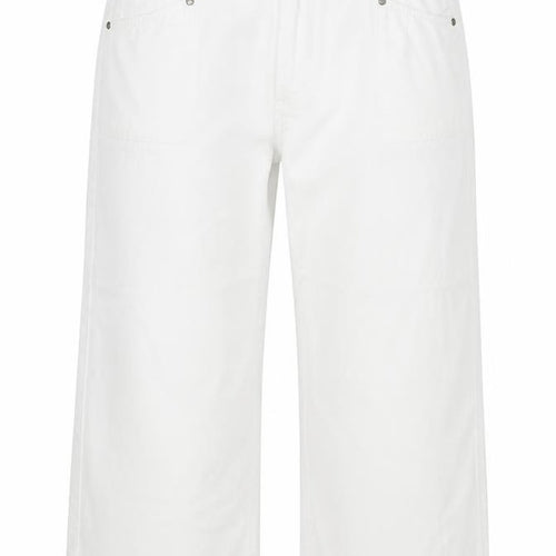 INTOWN Womens White Cotton Cropped Jeans Size 38 in L23 in Regular Button