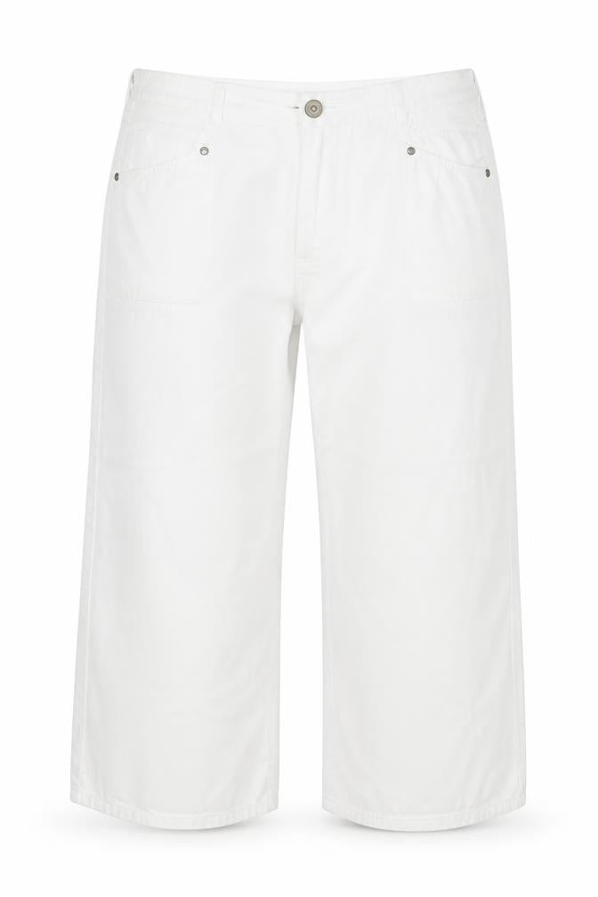 INTOWN Womens White Cotton Cropped Jeans Size 38 in L23 in Regular Button
