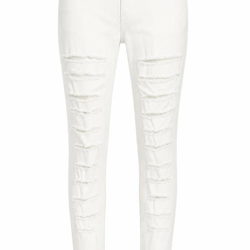lexxury Womens White Cotton Skinny Jeans Size 28 L27 in Regular Button