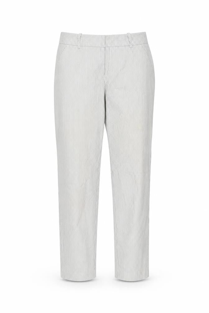 Merona Womens Grey Striped Cotton Trousers Size 6 L25 in Regular Zip