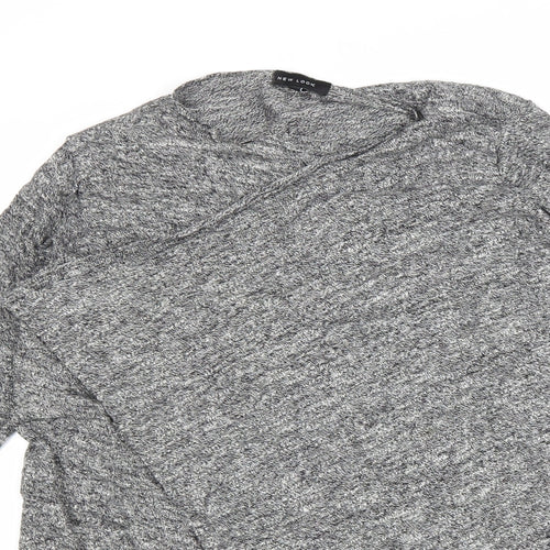 New Look Womens Grey Round Neck 100% Cotton Cardigan Jumper Size 10