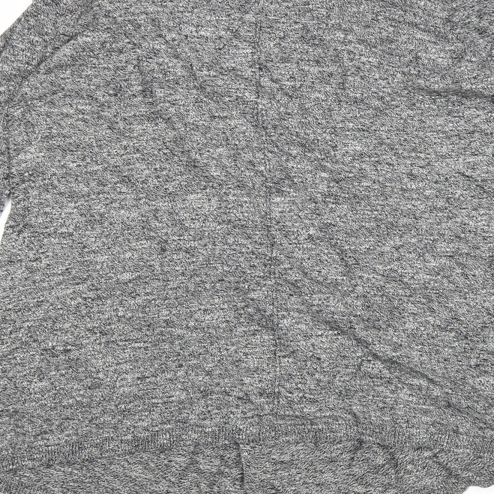 New Look Womens Grey Round Neck 100% Cotton Cardigan Jumper Size 10