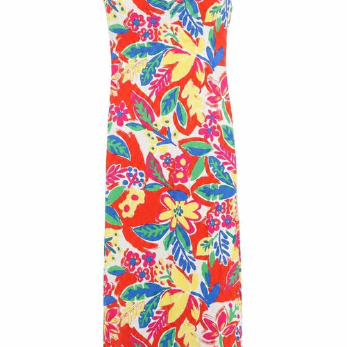 Marks and Spencer Womens Multicoloured Floral Viscose Maxi Size 8 V-Neck Tie