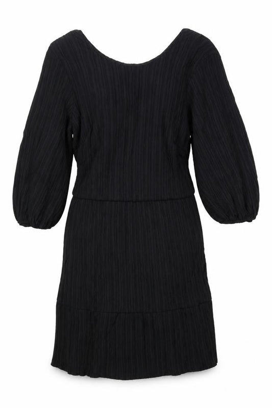 Front view of George women’s black viscose a-line, size UK 10, round neck tie