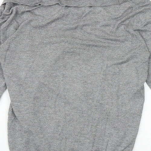 Marks and Spencer Womens Grey Roll Neck Viscose Pullover Jumper Size 12 Pullover