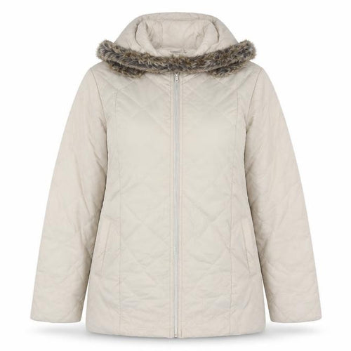 Anna De Lancay Womens Beige Quilted Jacket Size M Zip