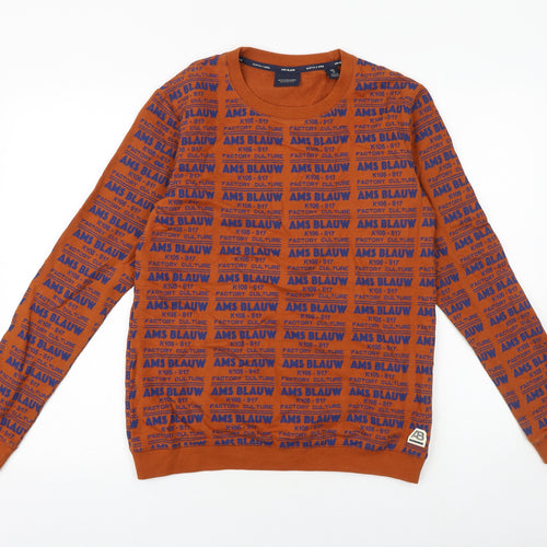 Scotch & Soda Womens Orange Cotton Pullover Sweatshirt Size 16 Pullover - Ams Blauw