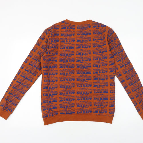 Scotch & Soda Womens Orange Cotton Pullover Sweatshirt Size 16 Pullover - Ams Blauw