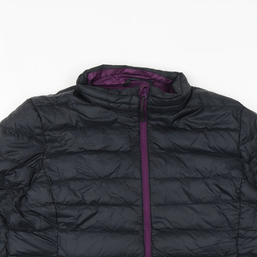 SUPREMACY Womens Black Quilted Jacket Size 12 Zip