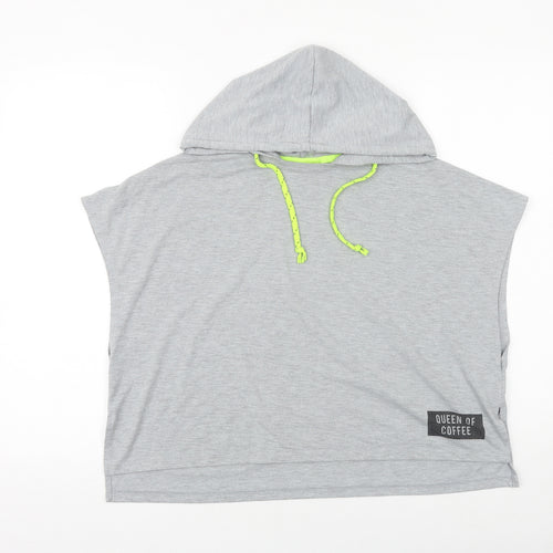 Cotton On Womens Grey Cotton Pullover Hoodie Size 2XS Pullover - Queen of coffee