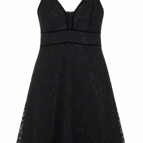 Gantos Womens Black Floral Viscose A-Line Size 8 V-Neck Zip