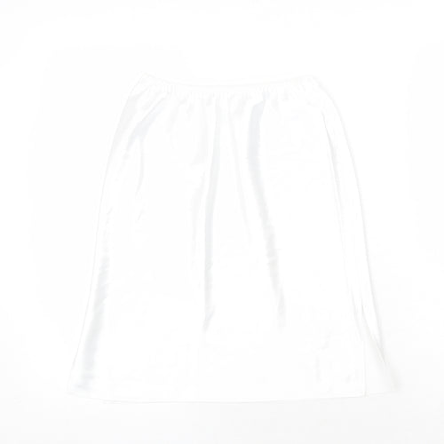 Marks and Spencer Womens White Polyester A-Line Skirt Size 8