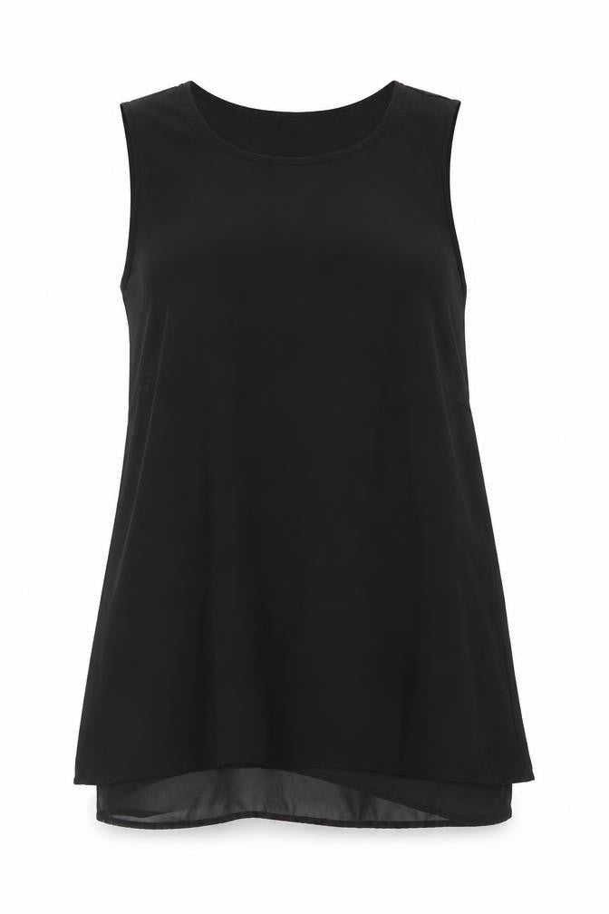 H&M Womens Black Polyester Basic Tank Size 10 Scoop Neck