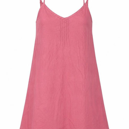 Marks and Spencer Womens Pink Cotton Tank Dress Size S V-Neck Pullover