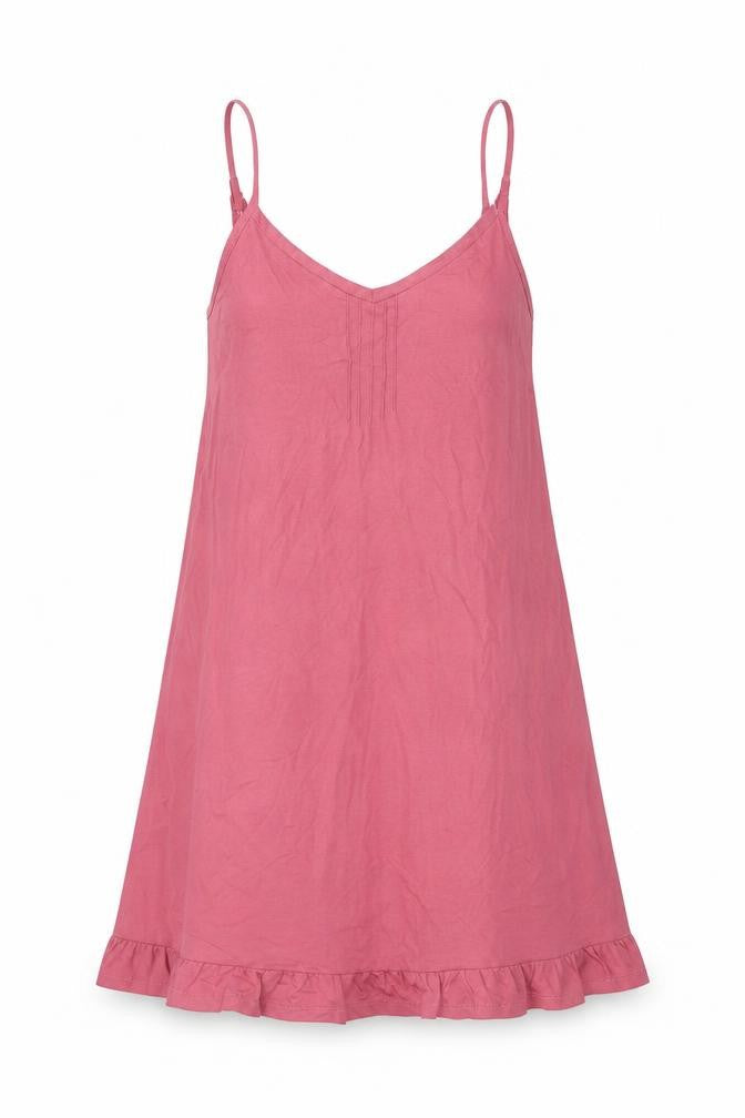 Marks and Spencer Womens Pink Cotton Tank Dress Size S V-Neck Pullover