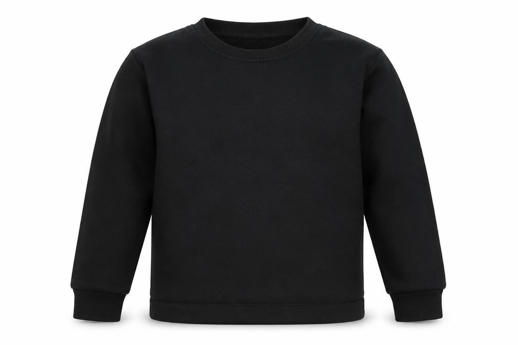 Front view of George boys’ black cotton pullover sweatshirt, size 9-10, years pullover