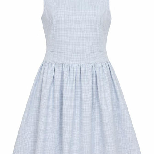 Preworn Womens Blue Geometric Cotton A-Line Size M Round Neck Zip