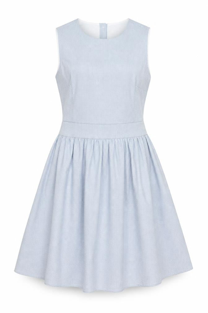 Preworn Womens Blue Geometric Cotton A-Line Size M Round Neck Zip