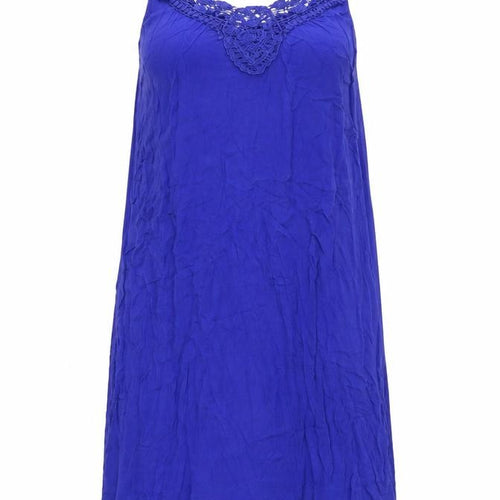 Pia Rossini Womens Blue Viscose A-Line Size S Scoop Neck Pullover - Size S-M