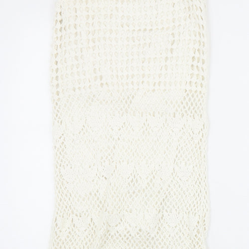 Mango Womens Ivory Cotton Tank Dress Size S Round Neck Pullover