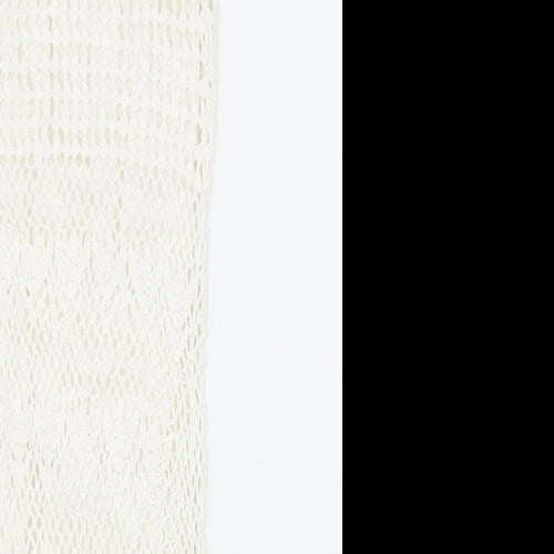 Mango Womens Ivory Cotton Tank Dress Size S Round Neck Pullover