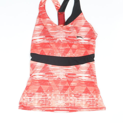 Slazenger Womens Pink Geometric Polyester Basic Tank Size 8 Halter Pullover