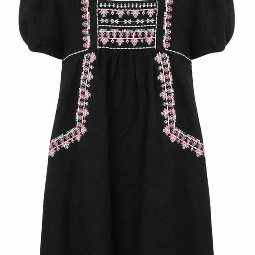 Staring at Stars Womens Black Geometric Cotton A-Line Size XS Square Neck Pullover