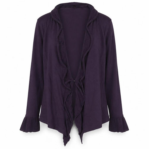 CC Womens Purple V-Neck Viscose Cardigan Jumper Size L