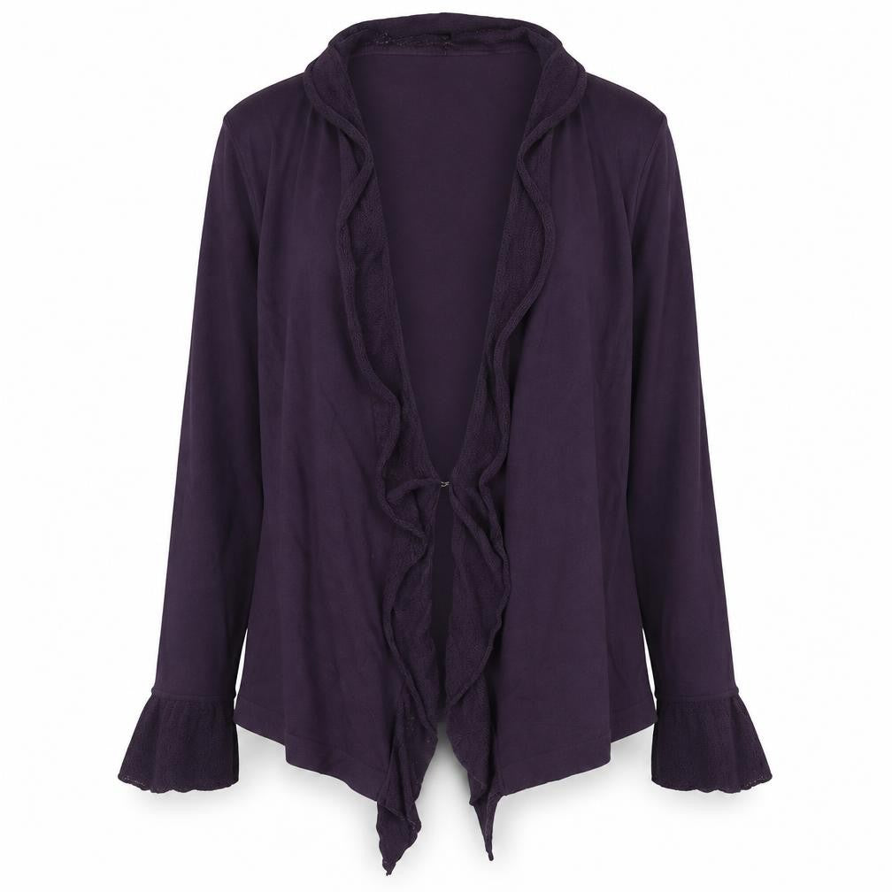 CC Womens Purple V-Neck Viscose Cardigan Jumper Size L