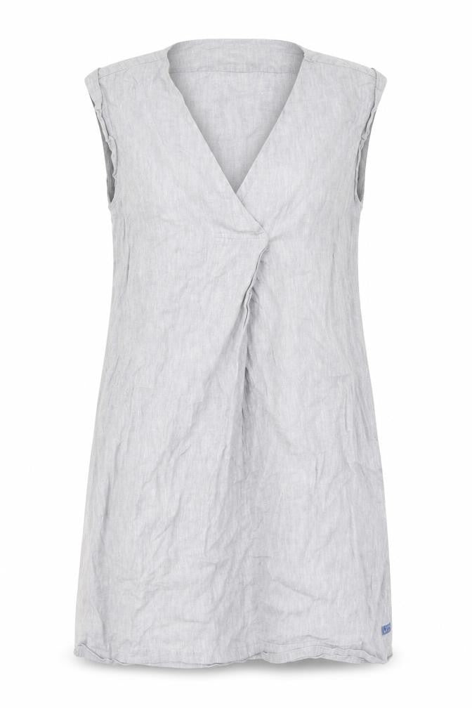 Batela Womens Grey Cotton Shift Size 8 V-Neck Pullover