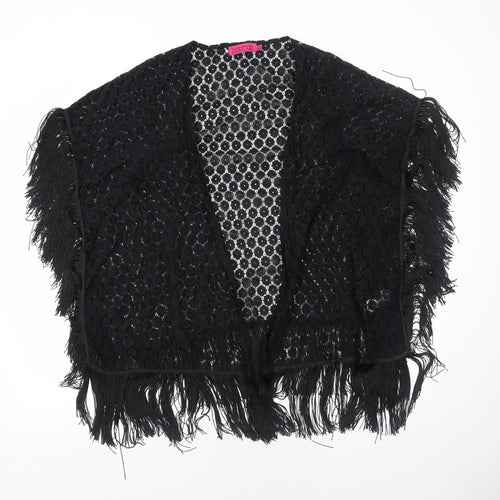 Boohoo Womens Black Polyester Kimono T-Shirt Size M V-Neck - Size M/L