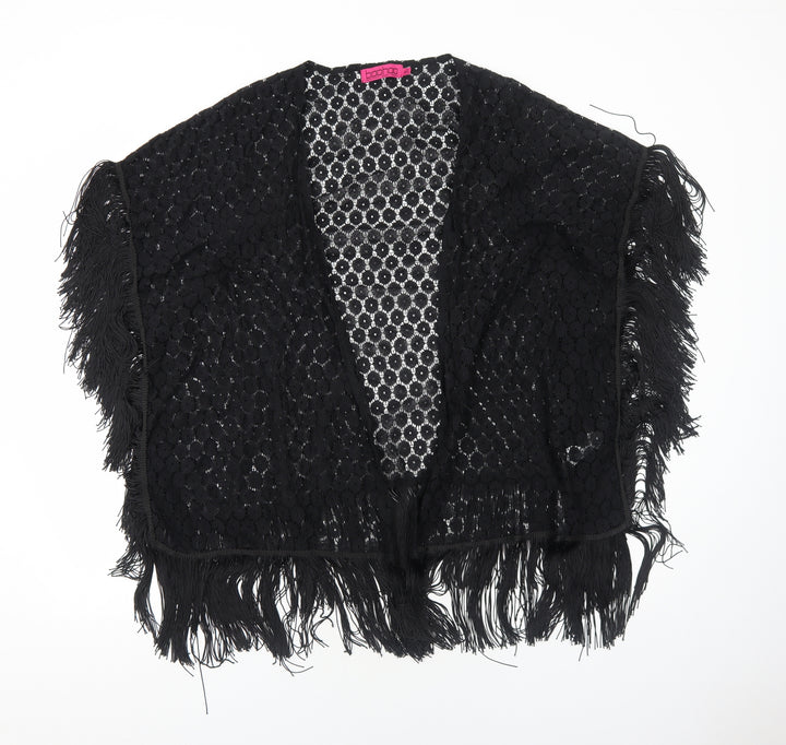 Boohoo Womens Black Polyester Kimono T-Shirt Size M V-Neck - Size M/L