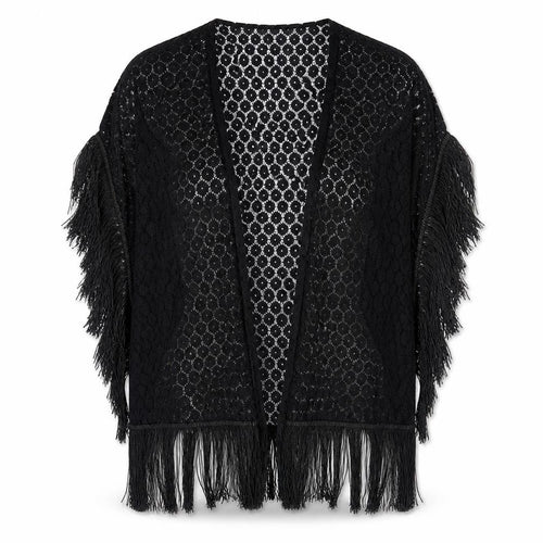 Boohoo Womens Black Polyester Kimono T-Shirt Size M V-Neck - Size M/L