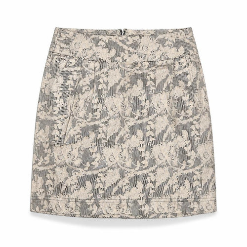 JSFN Womens Brown Floral Cotton A-Line Skirt Size 10 Zip