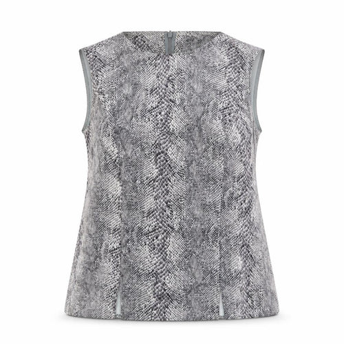 Preworn Womens Grey Animal Print Polyester Basic Tank Size 14 Scoop Neck - Snake Skin Print