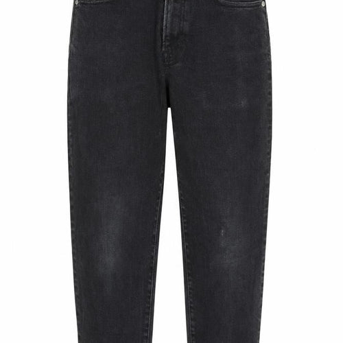 Preworn Womens Black Cotton Straight Jeans Size 25 in Regular Zip
