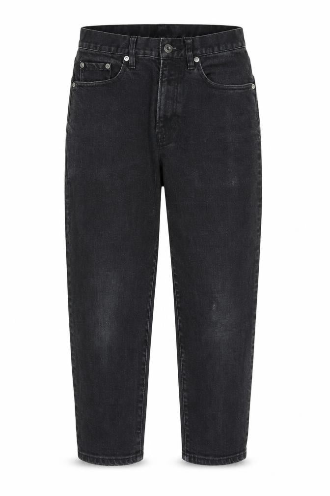 Preworn Womens Black Cotton Straight Jeans Size 25 in Regular Zip