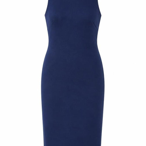 Little Mistress Womens Blue Cotton Bodycon Size 10 Round Neck Zip